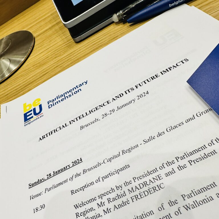 Intervention lors de la Conférence interparlementaire à Bruxelles sur « L’intelligence artificielle et ses impacts futurs »